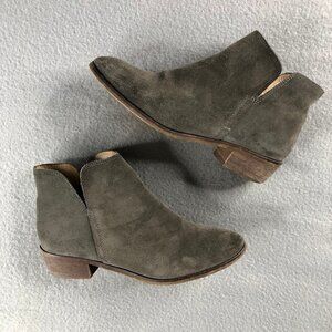 Splendid Gray Suede Side Zip Hamptyn Ankle Boots